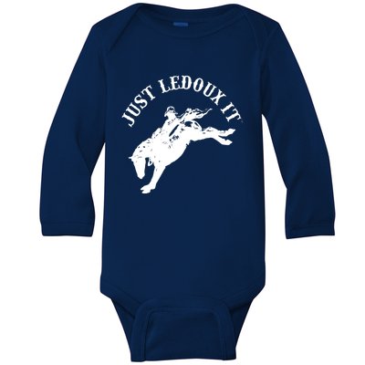 Just Ledoux It Cowboy Whiskey Wine Lover Baby Long Sleeve Bodysuit