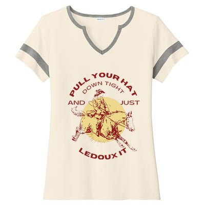 Just Ledoux It Cowboys Whiskey Wine Lover Ladies Halftime Notch Neck Tee