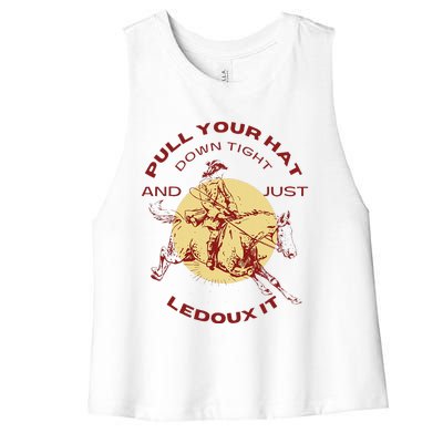 Just Ledoux It Cowboys Whiskey Wine Lover Women's Racerback Cropped Tank