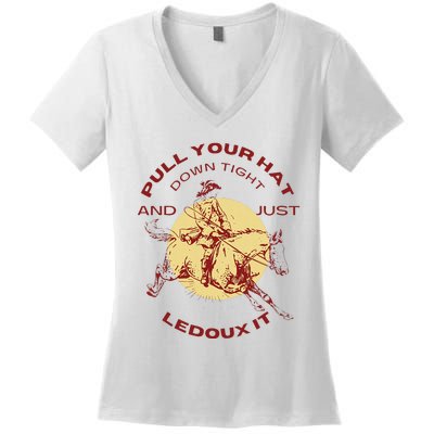 Just Ledoux It Cowboys Whiskey Wine Lover Women's V-Neck T-Shirt