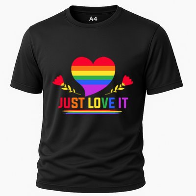 Just Love It Lgbt Pride Graphic Cooling Performance Crew T-Shirt