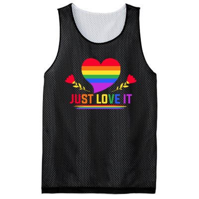 Just Love It Lgbt Pride Graphic Mesh Reversible Basketball Jersey Tank