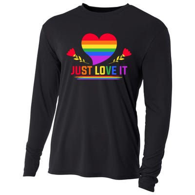 Just Love It Lgbt Pride Graphic Cooling Performance Long Sleeve Crew