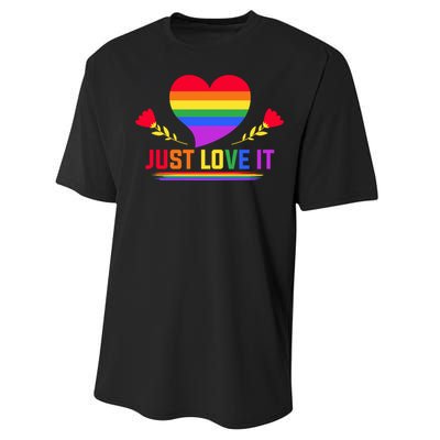 Just Love It Lgbt Pride Graphic Performance Sprint T-Shirt