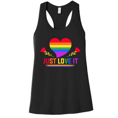 Just Love It Lgbt Pride Graphic Women's Racerback Tank