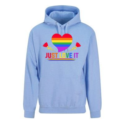 Just Love It Lgbt Pride Graphic Unisex Surf Hoodie