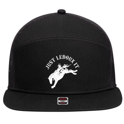 Just Ledoux It Cowboy Whiskey Wine Lover 7 Panel Mesh Trucker Snapback Hat