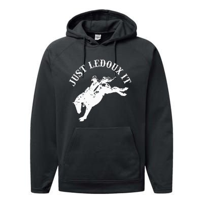 Just Ledoux It Cowboy Whiskey Wine Lover Performance Fleece Hoodie