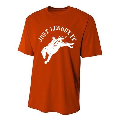 Just Ledoux It Cowboy Whiskey Wine Lover Performance Sprint T-Shirt