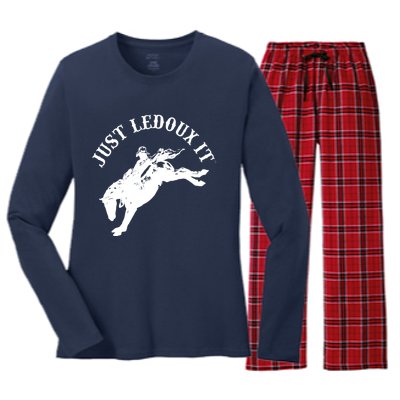 Just Ledoux It Cowboy Whiskey Wine Lover Women's Long Sleeve Flannel Pajama Set 