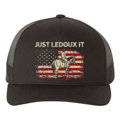 Just Ledoux It Cowboy Whiskey Wine Lover Vintage Usa Flag Yupoong Adult 5-Panel Trucker Hat