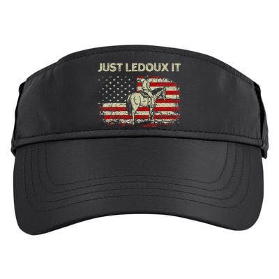 Just Ledoux It Cowboy Whiskey Wine Lover Vintage Usa Flag Adult Drive Performance Visor