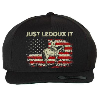 Just Ledoux It Cowboy Whiskey Wine Lover Vintage Usa Flag Wool Snapback Cap