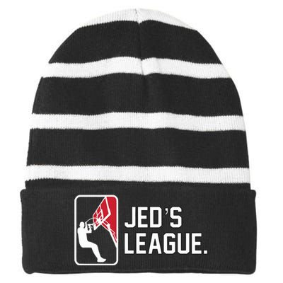 JedS League Striped Beanie with Solid Band