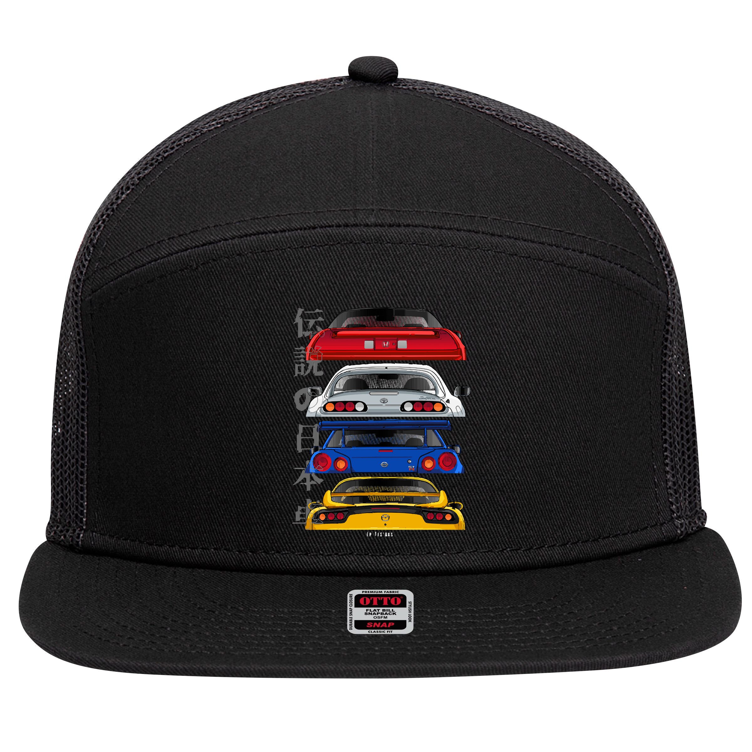 Jdm Legends 7 Panel Mesh Trucker Snapback Hat