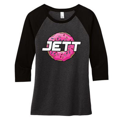 Jett Lawrence JL18 Motocorss Supercross Donut Women's Tri-Blend 3/4-Sleeve Raglan Shirt