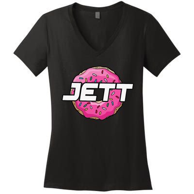 Jett Lawrence JL18 Motocorss Supercross Donut Women's V-Neck T-Shirt