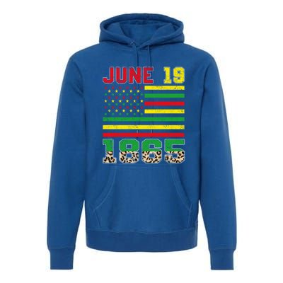 Juneteenth Leopard June 19 Black History African Freedom Day Gift Premium Hoodie