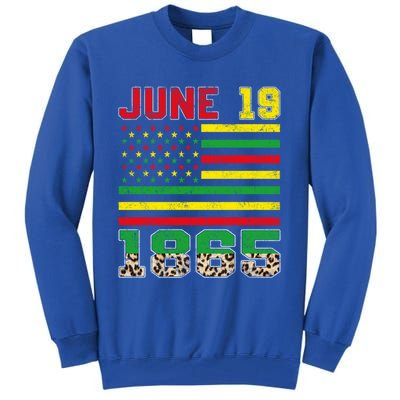 Juneteenth Leopard June 19 Black History African Freedom Day Gift Tall Sweatshirt