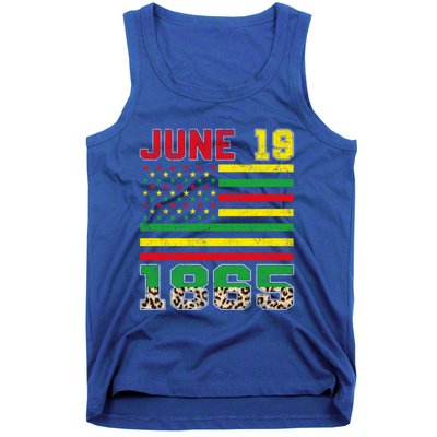 Juneteenth Leopard June 19 Black History African Freedom Day Gift Tank Top