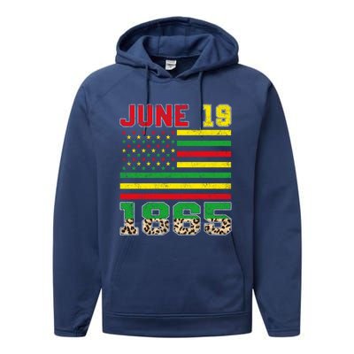 Juneteenth Leopard June 19 Black History African Freedom Day Gift Performance Fleece Hoodie