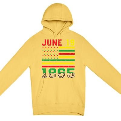 Juneteenth Leopard June 19 Black History African Freedom Day Gift Premium Pullover Hoodie