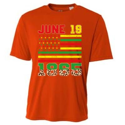 Juneteenth Leopard June 19 Black History African Freedom Day Gift Cooling Performance Crew T-Shirt