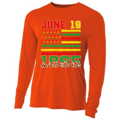 Juneteenth Leopard June 19 Black History African Freedom Day Gift Cooling Performance Long Sleeve Crew