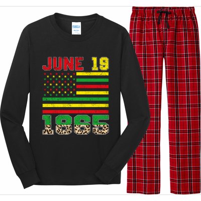 Juneteenth Leopard June 19 Black History African Freedom Day Gift Long Sleeve Pajama Set