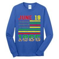 Juneteenth Leopard June 19 Black History African Freedom Day Gift Tall Long Sleeve T-Shirt