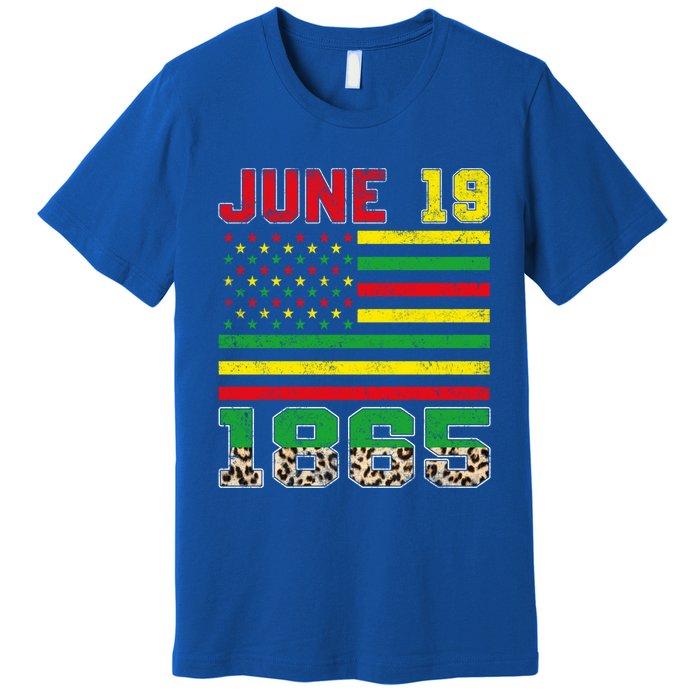 Juneteenth Leopard June 19 Black History African Freedom Day Gift Premium T-Shirt