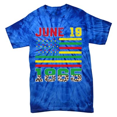 Juneteenth Leopard June 19 Black History African Freedom Day Gift Tie-Dye T-Shirt