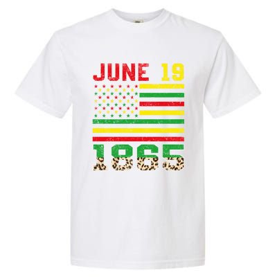 Juneteenth Leopard June 19 Black History African Freedom Day Gift Garment-Dyed Heavyweight T-Shirt