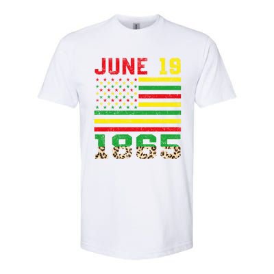 Juneteenth Leopard June 19 Black History African Freedom Day Gift Softstyle CVC T-Shirt