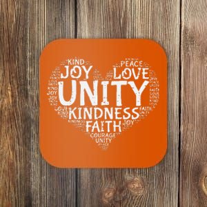 Joy Love Kindness Faith Unity Day Orange Anti Bullying Coaster