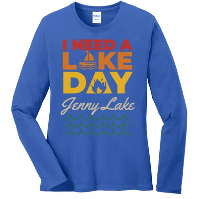 Jenny Lake Lake Life I Need A Lake Day Camping Vintage Camp Gift Ladies Long Sleeve Shirt