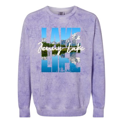 Jenny Lake Lakes Lake Life Kayaking Camping Kayak Basin Funny Gift Colorblast Crewneck Sweatshirt