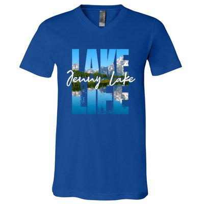 Jenny Lake Lakes Lake Life Kayaking Camping Kayak Basin Funny Gift V-Neck T-Shirt