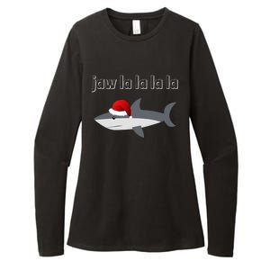 Jaw La La La La Christmas Shark Wearing Santa Hat Image Cool Gift Womens CVC Long Sleeve Shirt