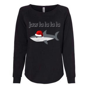 Jaw La La La La Christmas Shark Wearing Santa Hat Image Cool Gift Womens California Wash Sweatshirt