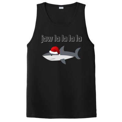 Jaw La La La La Christmas Shark Wearing Santa Hat Image Cool Gift PosiCharge Competitor Tank