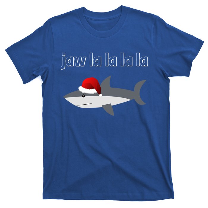 Jaw La La La La Christmas Shark Wearing Santa Hat Image Cool Gift T-Shirt