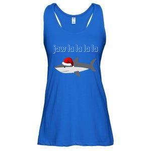 Jaw La La La La Christmas Shark Wearing Santa Hat Image Cool Gift Ladies Essential Flowy Tank