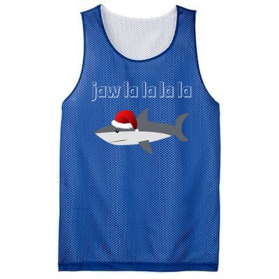 Jaw La La La La Christmas Shark Wearing Santa Hat Image Cool Gift Mesh Reversible Basketball Jersey Tank