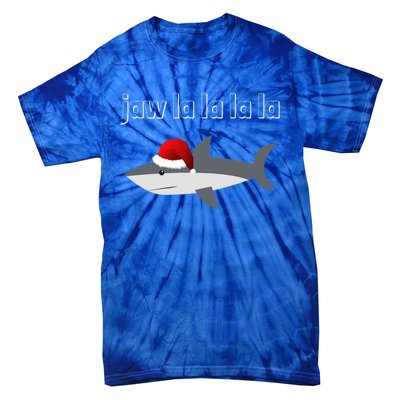 Jaw La La La La Christmas Shark Wearing Santa Hat Image Cool Gift Tie-Dye T-Shirt