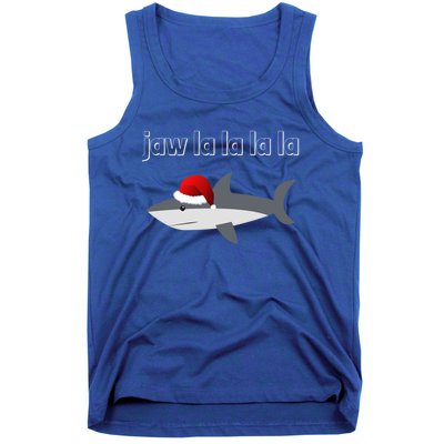 Jaw La La La La Christmas Shark Wearing Santa Hat Image Cool Gift Tank Top