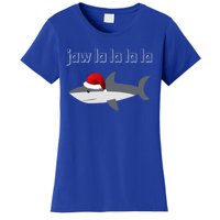 Jaw La La La La Christmas Shark Wearing Santa Hat Image Cool Gift Women's T-Shirt