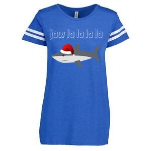 Jaw La La La La Christmas Shark Wearing Santa Hat Image Cool Gift Enza Ladies Jersey Football T-Shirt