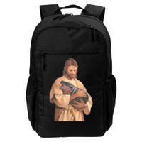 Jesus Loves Moo Deng Bouncy Pig Cute Baby Hippo Meme Daily Commute Backpack