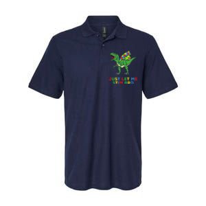 Just Let Me Stim Bro Funny Autism Awareness Autism Dinosaur Softstyle Adult Sport Polo